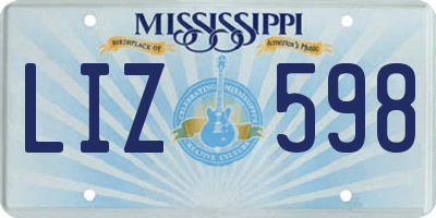 MS license plate LIZ598