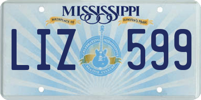 MS license plate LIZ599