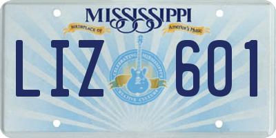 MS license plate LIZ601