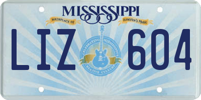 MS license plate LIZ604