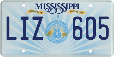 MS license plate LIZ605