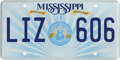 MS license plate LIZ606