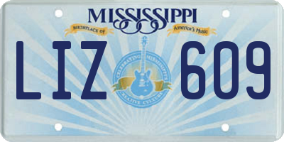 MS license plate LIZ609