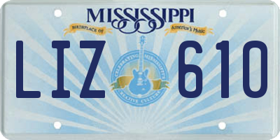 MS license plate LIZ610