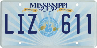 MS license plate LIZ611