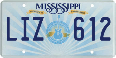 MS license plate LIZ612