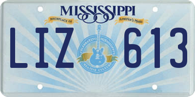 MS license plate LIZ613