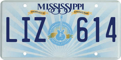 MS license plate LIZ614