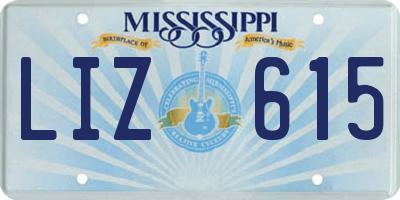 MS license plate LIZ615