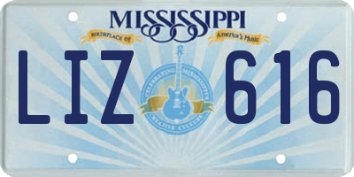 MS license plate LIZ616