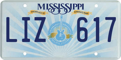 MS license plate LIZ617