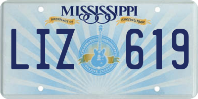 MS license plate LIZ619