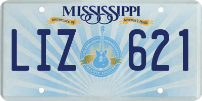 MS license plate LIZ621