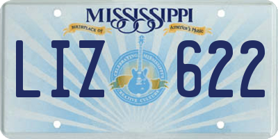 MS license plate LIZ622