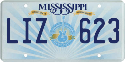 MS license plate LIZ623