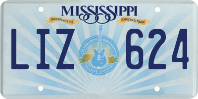 MS license plate LIZ624
