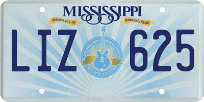 MS license plate LIZ625