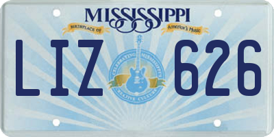 MS license plate LIZ626