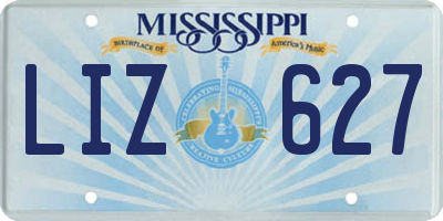 MS license plate LIZ627