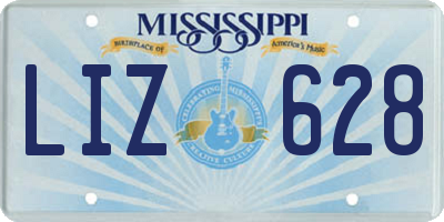 MS license plate LIZ628