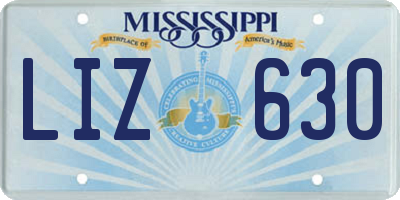 MS license plate LIZ630