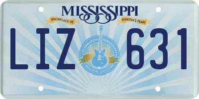 MS license plate LIZ631