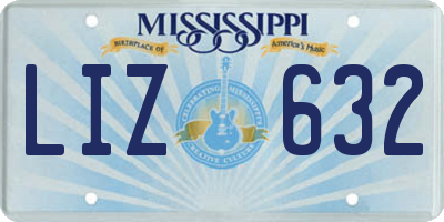 MS license plate LIZ632