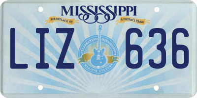 MS license plate LIZ636