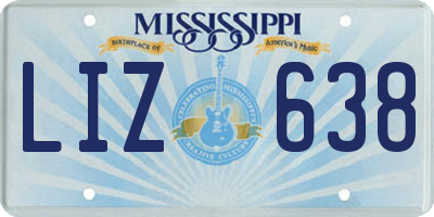 MS license plate LIZ638