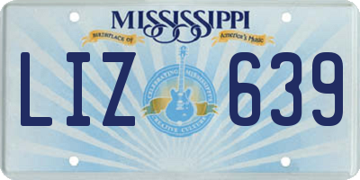 MS license plate LIZ639
