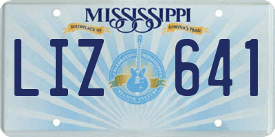 MS license plate LIZ641