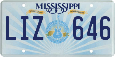 MS license plate LIZ646