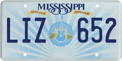 MS license plate LIZ652