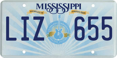 MS license plate LIZ655