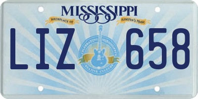 MS license plate LIZ658