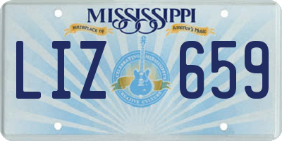 MS license plate LIZ659