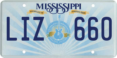 MS license plate LIZ660