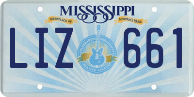 MS license plate LIZ661