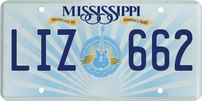 MS license plate LIZ662