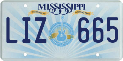 MS license plate LIZ665
