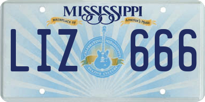 MS license plate LIZ666