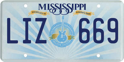 MS license plate LIZ669