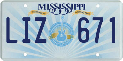 MS license plate LIZ671