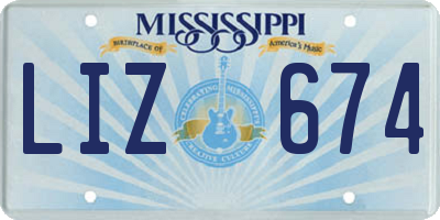 MS license plate LIZ674