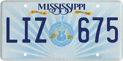 MS license plate LIZ675