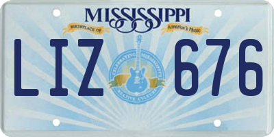 MS license plate LIZ676