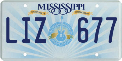 MS license plate LIZ677