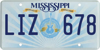 MS license plate LIZ678
