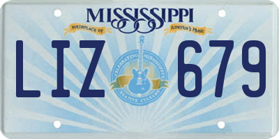 MS license plate LIZ679