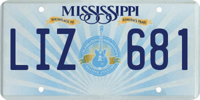 MS license plate LIZ681